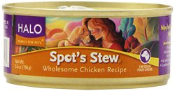 Halo, Spot’s stew for Dogs, Wholesome Chicken, 5-1/2-Ounce, 12-Can