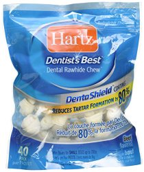 Hartz Dentist’s Best Mini Rawhide Bones, 40 Count