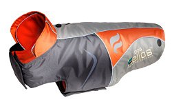 Helios Lotus-Rusher Waterproof 2-in-1 Convertible Dog Jacket w/ Blackshark technology, Orange, Charcoal Grey, Light Grey, XL