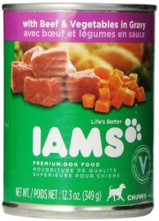 IAMS PROACTIVE HEALTH Adult Chunks With Beef & Vegetables in Gravy Wet Dog Food 12.3 oz. (Pack of 12)