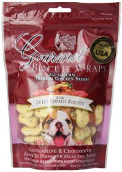 Loving Pets All Natural Premium Sweet Potato Biscuit and Chicken Wraps with Glucosamine and Chondroitin Dog Treats, 8 oz