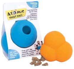 OurPets Atomic Treat Ball Interactive Dog Toy, 5-Inch (Colors Vary)