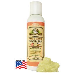 Paw Protector for Dogs. Paw and Nose Cream for Dogs. (Cocoa and Shea Butter, Olive and Avocado Oil, Vitamin E) 4fl Oz.