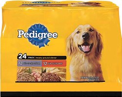 PEDIGREE Meaty Ground Dinner Multipack Chicken and Beef Canned Dog Food 22 Ounces (Pack of 24)