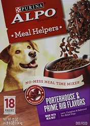 Purina ALPO Meal Helpers Porterhouse & Prime Rib Flavors Dog Food, 18 Count Box, Pack of 1