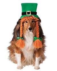 Rubies Costume Company St. Patty’s Day Girl Pet Hat with Braids, Medium/Large