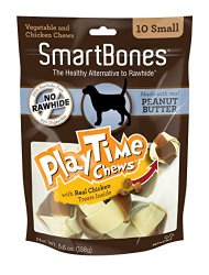 Smart Bones 10 Count Play Time Peanut Butter Dog Chew, Small