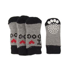 SODIAL(R) Winter Ribbed Hem Acrylic Shoes Wear Socks for Pet Dog
