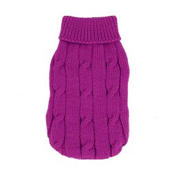 Uxcell Twisted Knit Ribbed Cuff Pet Warm Apparel Sweater, XX-Small, Fuchsia