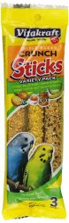 Vitakraft Parakeet Treat Sticks Variety 3 Pack (Orange, Egg & Honey, Sesame & Banana), 2.4 Ounce