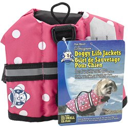 XXS Paws Aboard Doggy Life Jacket Pink Polka Dot