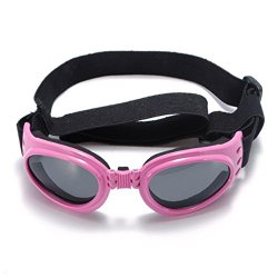 YRK Multi-Color Fashionable Puppy Water-Proof UV Goggles Pet Dog Sunglasses Eye Wear Protection Goggles Medium (Pink)