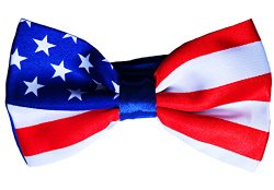 American Flag Bow Tie – Handmade Dog or Cat Handcrafted Bow Tie Including Collar
