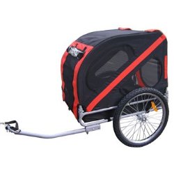Aosom Elite Pet Bike Carrier / Trailer – Red / Black