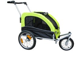 Booyah Medium Dog Stroller & Pet Bike Trailer and with Suspension – Florescent Green