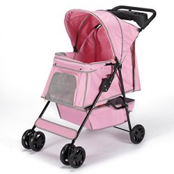 Guardian Gear Promenade Pet Stroller for Dogs and Cats, Petal Pink