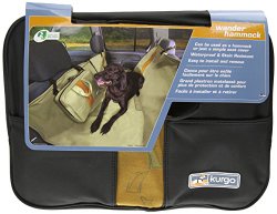 Kurgo Wander Dog Hammock and Seat Cover, Black with Orange