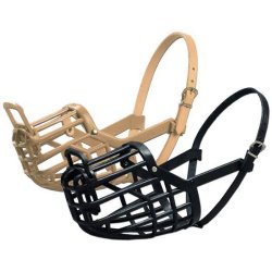 Leather Brothers Italian Basket Dog Muzzle, Black, Size 1
