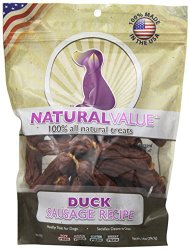 Loving Pets Natural Value All Natural Soft Chew Duck Sausages for Dogs, 14-Ounce