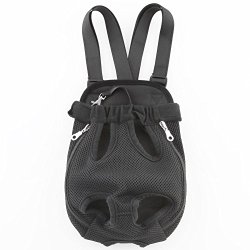 Nicrew Legs Out Front Pet Dog Carrier Dog Carrier Backpack, Black (Large)
