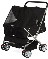 OxGord Double Pet Stroller For Cats, Dogs and Other Household Animals