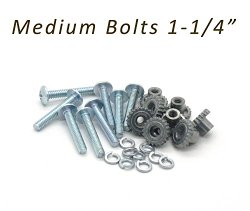 Pet Carrier Metal Fasteners Nuts Bolts (1-1/4″ Medium Bolts, 16 Pack)
