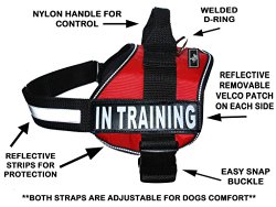 Service Dog Harness Vest Cool Comfort Nylon for dogs Small Medium Large Girth, Purchase comes with 2 IN TRAINING reflective patches. Please measure dog before ordering