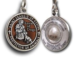 St. Francis of Assisi Enameled Pet Medal with Capsule of Assisi Soil