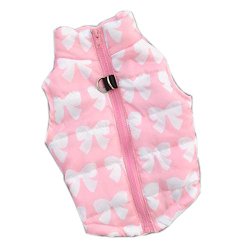 Urparcel Puppy Pet Dogs Padded Vest Harness Warm Coats Jackets Costumes Pink Small