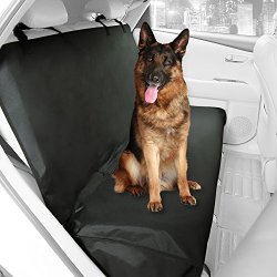 VIEWPETS Waterproof Heavy Polyester Oxford 49″ L * 56″ W Big Black Dog Car Bench Seat Cover for Pets Travel All Coverage SUV Rear Seat Cover with Extra Three Flaps