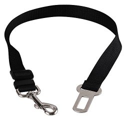Walgap(tm) Car Vehicle Auto Safety Seat Belt for Dog Pet (7 Color) (Black)