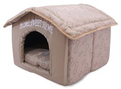 Best Pet Supplies Home Sweet Home Pet House with Bones, Brown