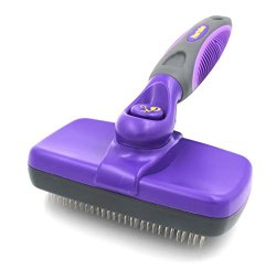 Best Quality Self Cleaning Slicker Brush – Gently Removes Loose Undercoat, Mats and Tangled Hair – Your Dog or Cat Will Love Being Brushed with the Hertzko Grooming Brush