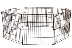 BestPet 8-Panel Tall Dog Playpen Crate Fence Pet Kennel Play Pen Exercise Cage, 48-Inch, Black