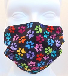 Breathe Healthy Face Mask. Colorful Paws Design; Comfortable, Reusable – Filters Dust, Pollen, Allergens, & Flu Germs – Ideal for Dog Grooming