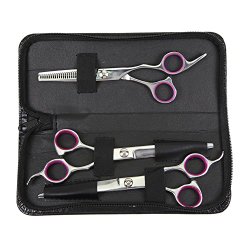 ColorPet Curved Scissor Set- Perfect For Pet Grooming, Durable Stainless Steel, Provided With Pouch, Comfortable, Functional And Very Ergonomic