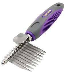 Dematting Comb By Hertzko – Long Blades with Safety Edges – Great for Cutting and Removing Dead, Matted or Knotted Hair