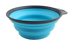 Dexas Popware for Pets Collapsible Travel Cup, Large, Gray/Blue