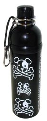 Good Life Gear Stainless Steel Pet Water Bottle, 24-Ounce, Black Puppy Pirate Design