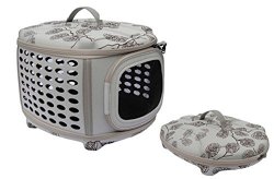 Iconic Pet Deluxe Retreat Foldable Pet House, Light Grey Printing