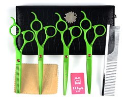 LILYS PET 7inch Professional PET DOG Grooming scissors suit Cutting&Curved&Thinning shears (Green)