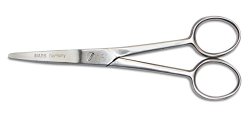 Mars Professional Stainless Steel Curved Scissors Shears, Microserrated, Blunt Points, 5″ Length