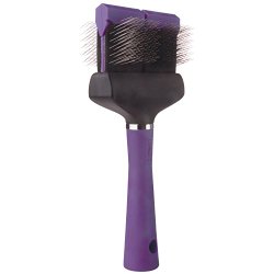 Master Grooming Tools Double-Sided Soft Flexible Slicker Brushes  –  Versatile Brushes for Grooming Dogs – Purple, 8″L x 4″W