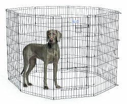 MidWest Homes for Pets Exercise Pen for Pets with Split Max Lock Door, 48-Inch, Black
