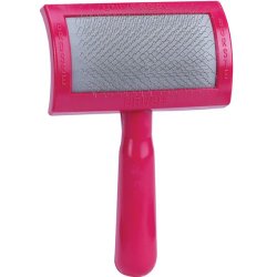 Oscar Frank Universal Standard Premium Plastic Handle Pet Slicker Brush, Medium, Pink