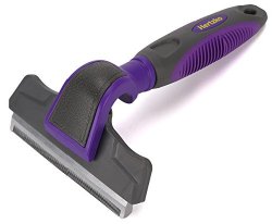 Pet Deshedding Tool By Hertzko -Gently Removes Shed Hair – For Small, Medium, Large, Dogs and Cats, with Short to Long Hair