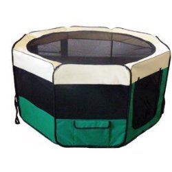Pet Dog Play Pen 38″ Tent Puppy Cat Exercise Pen Soft Play Yard Kennel Dog Crate Cag Zipped Bottom Panel
