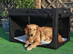 Petsfit 36 X 24 X 23 Inches Travel Pet Home Indoor/Outdoor Steel Frame Home,Collapsible Soft Dog Crate(Black)