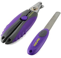 Professional Pet Nail Clipper and Trimmer By Hertzko – Suitable for Medium to Large Dogs and Cats – Includes Safety Guard to Avoid Overcutting – Bonus! Free Nail File Included!