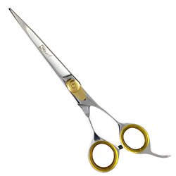 Sharf Gold Touch Pet Scissors, 7.5 Inch Straight Shears, Dog Grooming Shears, Pet Grooming Scissors made of 440c Japanese Stainless Steal